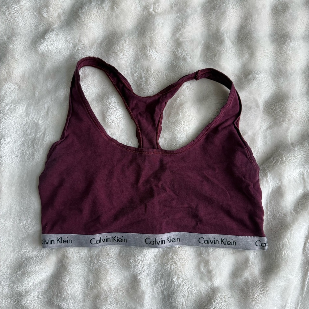 Calvin Klein Burgundy Racerback Bralette